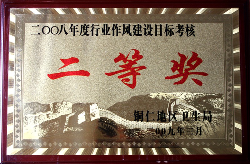 二00八年度行业作风建设目标考核 二等奖