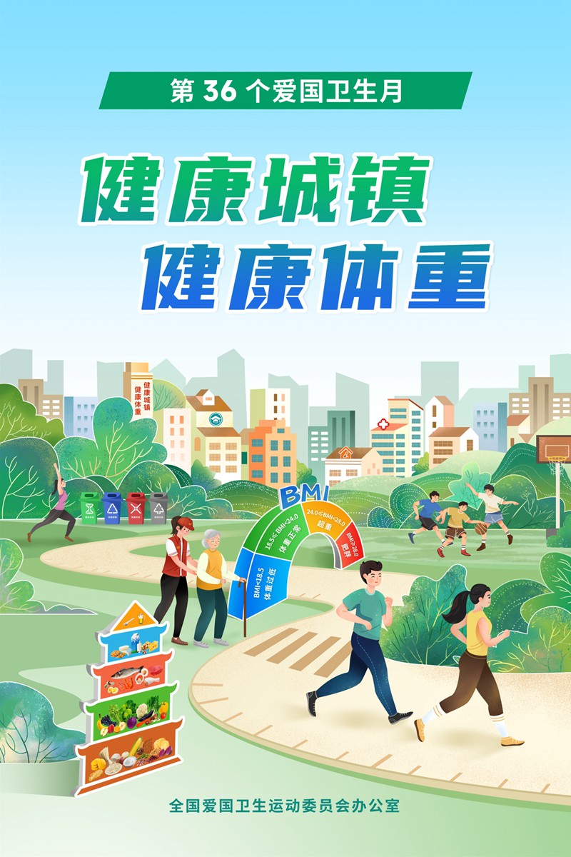 第36个爱国卫生月  健康城镇，健康体重