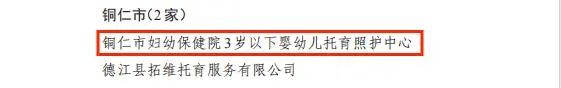 【喜报】铜仁市妇幼保健院3岁以下婴幼儿托育照护中心获2023年贵州省示范性托育机构荣誉称号
